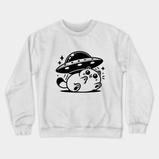 Cute cat caught by ufo Crewneck Sweatshirt